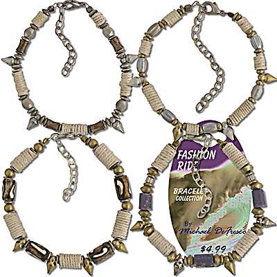 Wholesale Bracelets with hemp wrapped tubes