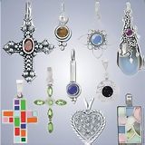 Silver .925 Wholesale Semi precious Pendants Charms