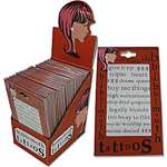 BLABBER MOUTH WORD TATTOOS 36pc RETAIL DISPLAY