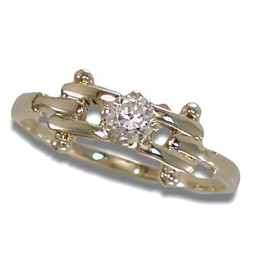 10K Gold Ring with one cubic zirconia stone setting