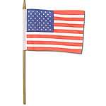 small USA red white and blue flags