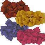 GROSGRAIN FABRIC FLOWER HAIR BOW