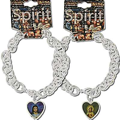  Jesus & Virgin Mary Heart Charms