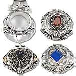STERLING LARGE GENUINE STONE POISON RINGS