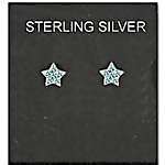 sterling cz star earrings