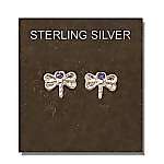 sterling silver cubic zirconia butterfly earrings wholesale