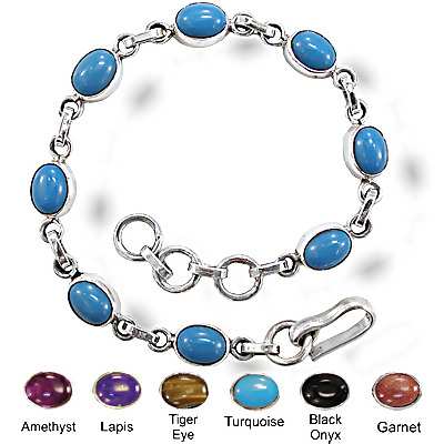 Wholesale Silver Bracelets with Semi-Precious Stones